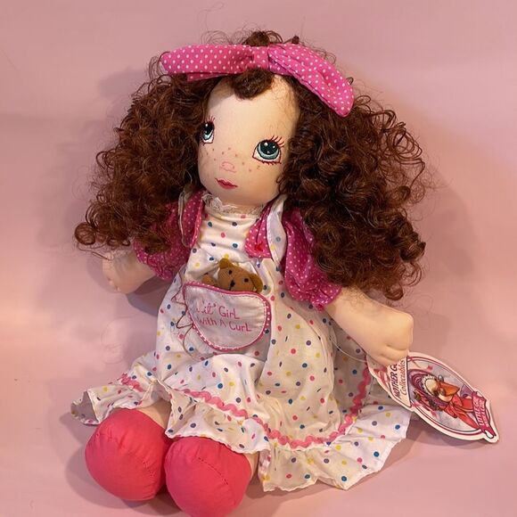 Lil Girl With a Curl Doll NWT Mother Goose Collectables Dolly in Dress 15” long - Picture 3 of 10